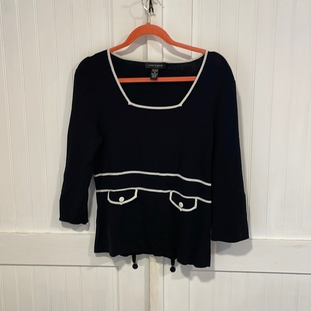 Cable & gauge black & white top/sweater size M